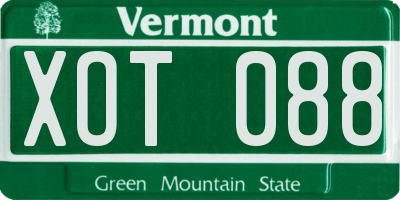 VT license plate XOT088