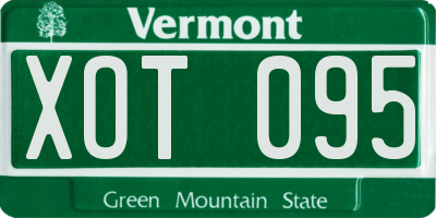 VT license plate XOT095