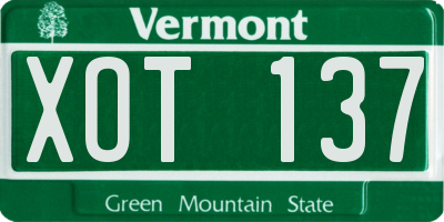 VT license plate XOT137