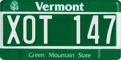 VT license plate XOT147