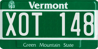 VT license plate XOT148