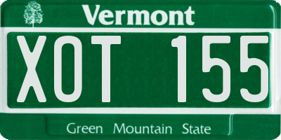 VT license plate XOT155