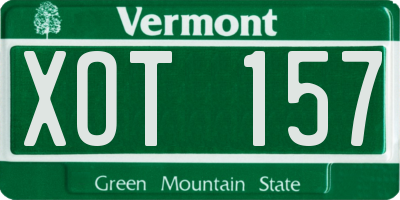 VT license plate XOT157