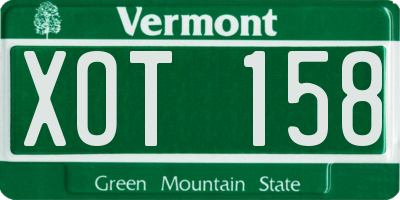 VT license plate XOT158