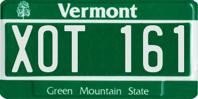 VT license plate XOT161