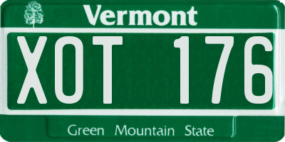 VT license plate XOT176