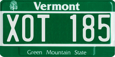 VT license plate XOT185