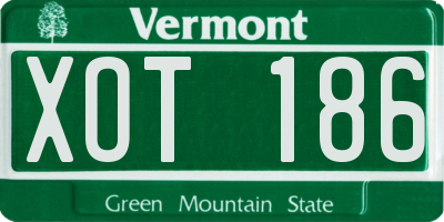 VT license plate XOT186