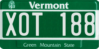 VT license plate XOT188