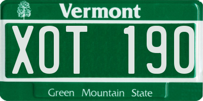 VT license plate XOT190