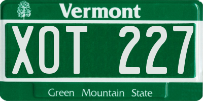VT license plate XOT227