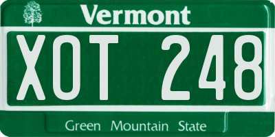 VT license plate XOT248