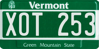 VT license plate XOT253