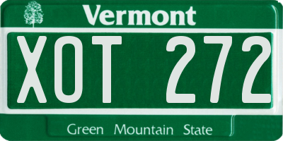 VT license plate XOT272