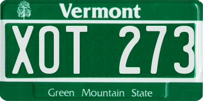 VT license plate XOT273