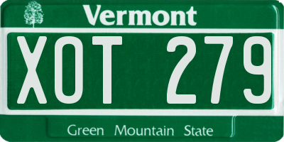 VT license plate XOT279