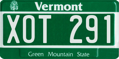 VT license plate XOT291