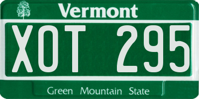 VT license plate XOT295