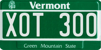 VT license plate XOT300