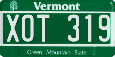 VT license plate XOT319