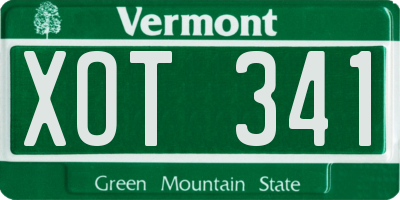 VT license plate XOT341