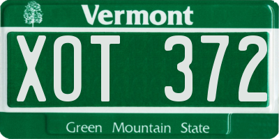 VT license plate XOT372