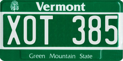 VT license plate XOT385