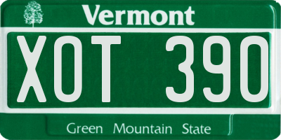 VT license plate XOT390