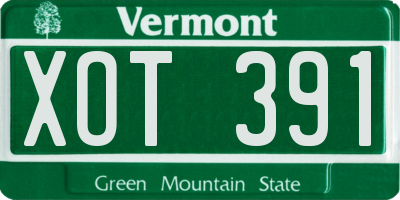 VT license plate XOT391