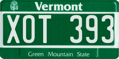 VT license plate XOT393