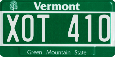 VT license plate XOT410