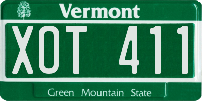 VT license plate XOT411