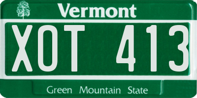 VT license plate XOT413