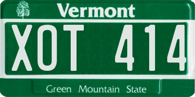 VT license plate XOT414