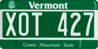 VT license plate XOT427