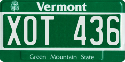 VT license plate XOT436