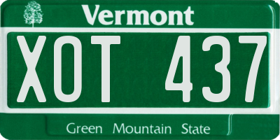 VT license plate XOT437