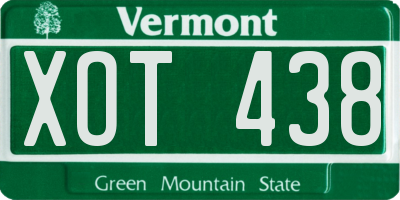 VT license plate XOT438