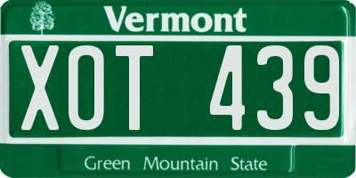VT license plate XOT439