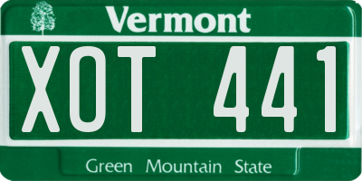 VT license plate XOT441
