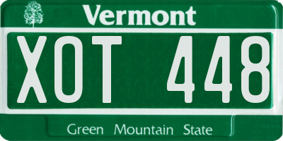 VT license plate XOT448