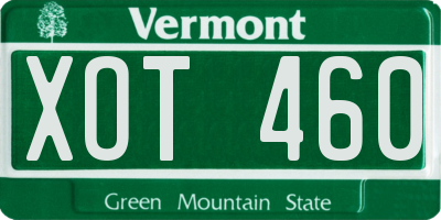 VT license plate XOT460