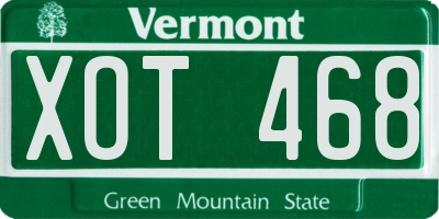 VT license plate XOT468