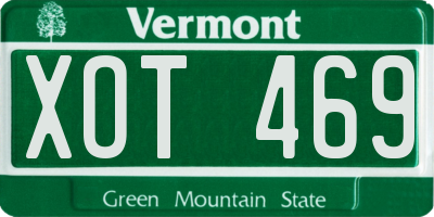 VT license plate XOT469