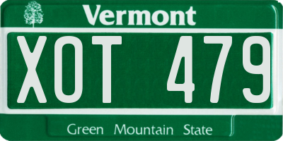 VT license plate XOT479
