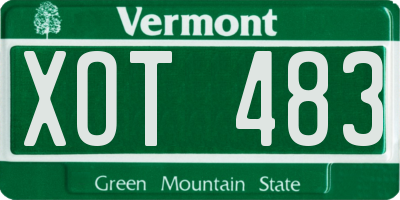 VT license plate XOT483