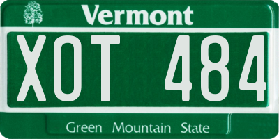 VT license plate XOT484
