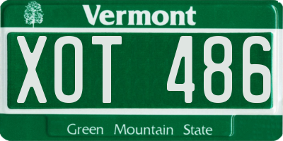 VT license plate XOT486