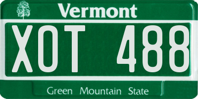 VT license plate XOT488