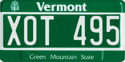 VT license plate XOT495